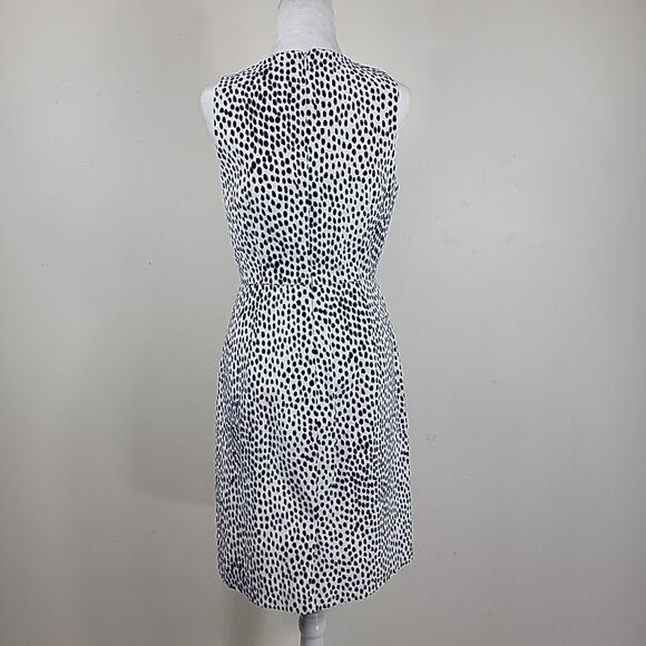 J‎ Crew Dress 6 Ivory Animal Print Basketweave Lined Sheath Knee Length Preppy - Picture 4 of 14